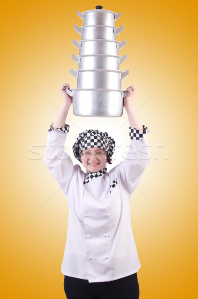Găti alb femeie fericit distracţie Imagine de stoc © Elnur