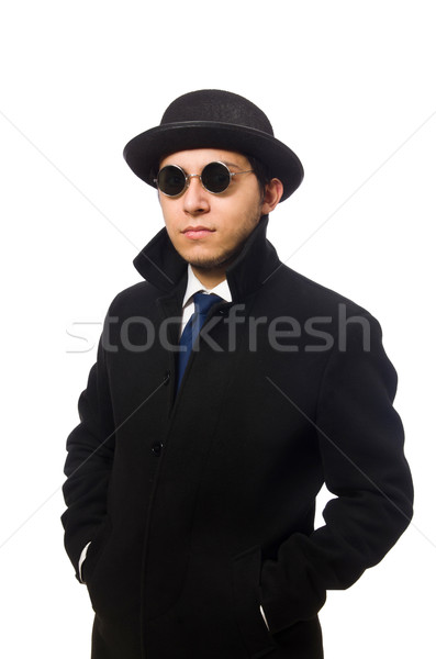 Man wearing black coat isolated on white Stock photo © Elnur