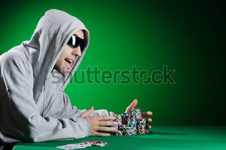 Jeune femme casino jeux costume noir succès [[stock_photo]] © Elnur