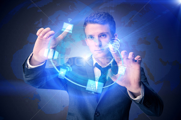 Businessman in data computing concept Stock photo © Elnur