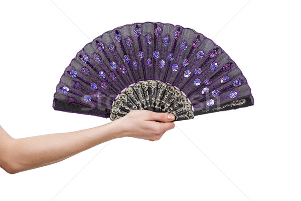 Hand holding fan isolated on white background Stock photo © Elnur