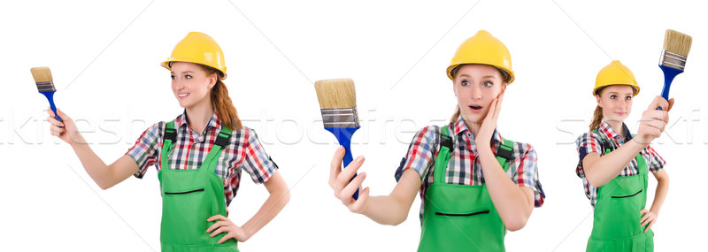 Funny woman painter isolated on white Stock photo © Elnur