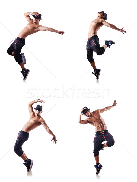 Ripped dancer isolated on the white Stock photo © Elnur