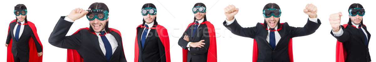 Mann rot decken isoliert weißen Mannes weiß Stock foto © Elnur
