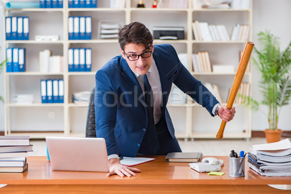 Angry aggressive businessman in the office Stock photo © Elnur