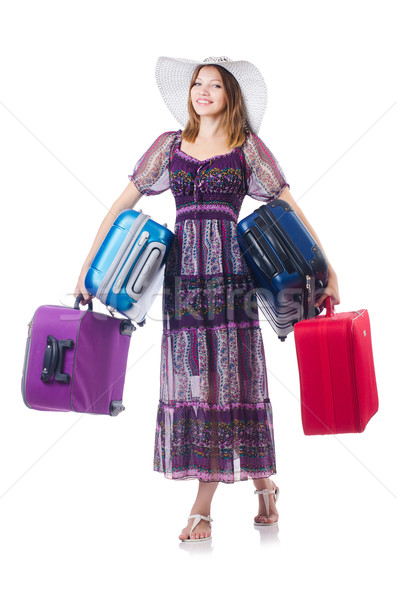 Woman with suitacases preparing for summer vacation Stock photo © Elnur