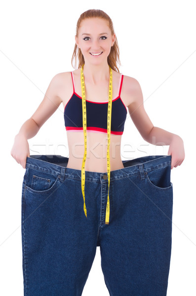 Stock photo: Young redhead girl in dieting concept