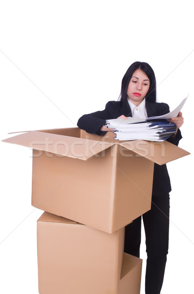 Young woman moving jobs isolated on white Stock photo © Elnur