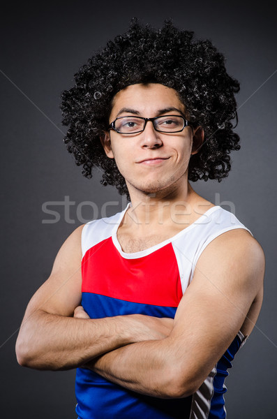 Funny sportsman sporting his muscles Stock photo © Elnur