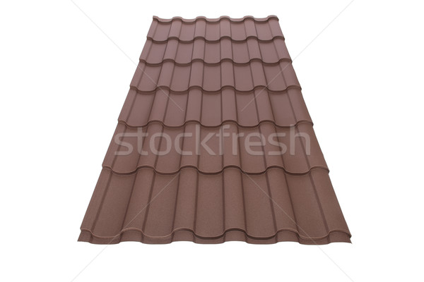 ストックフォト: 屋根 · タイル · 孤立した · 白 · テクスチャ · 建設