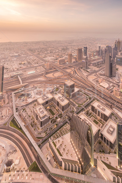 Foto d'archivio: Panorama · notte · Dubai · tramonto · business · ufficio