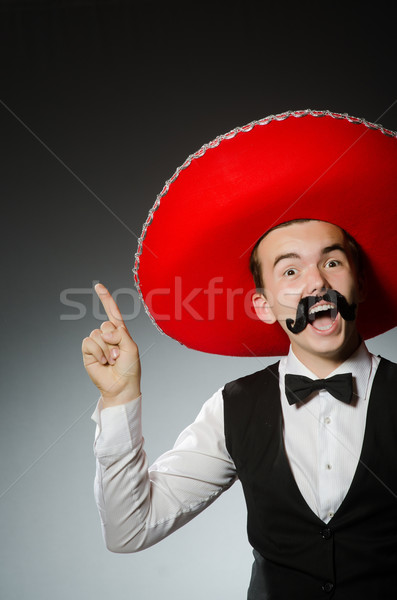 Person tragen Sombrero hat funny Party Stock foto © Elnur