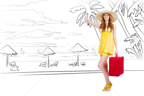 Young woman travelling tropical island in travel concept Stock photo © Elnur