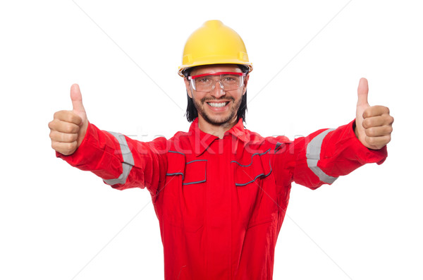 Man wearing red coveralls isolated on white Stock photo © Elnur