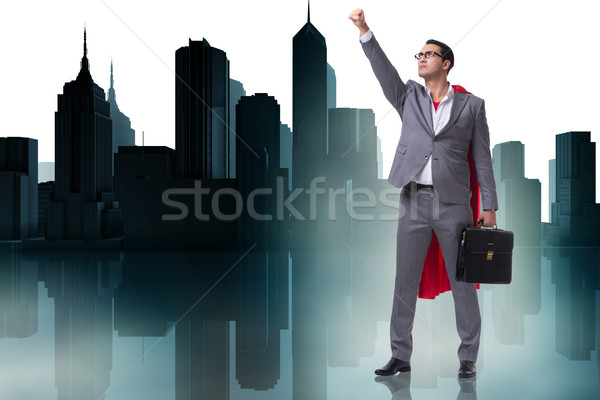 Geschäftsmann rot decken Mann Stadt Stock foto © Elnur