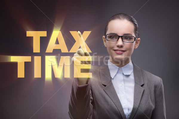 Stock foto: Geschäftsfrau · Business · Steuer · Internet · Zeit · Finanzierung