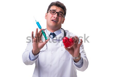 Stock photo: Superhero doctor working in the lab hospital
