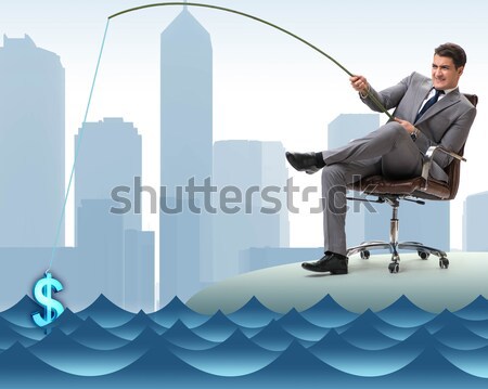 Businessman in business travel concept isolated on white Stock photo © Elnur