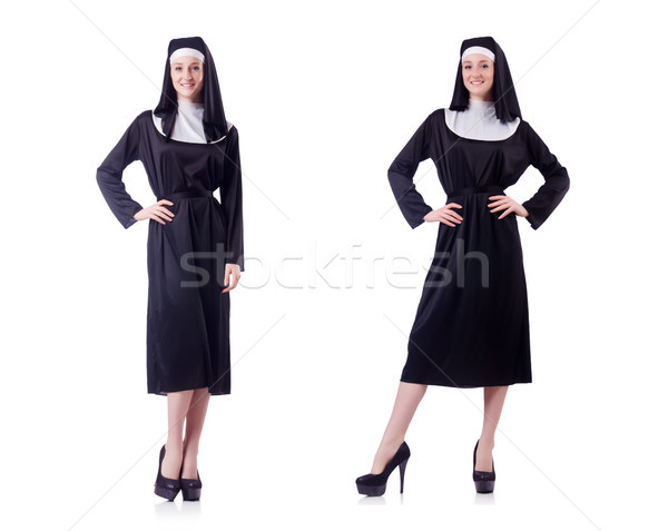 Nun isolated on the white background Stock photo © Elnur