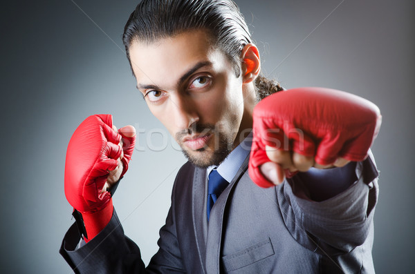 Affaires gants de boxe blanche affaires sport fond Photo stock © Elnur