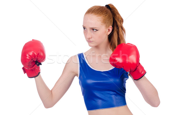 Woman boxer in uniform with US symbols Stock photo © Elnur