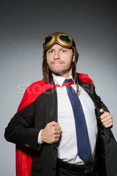 Stock photo: Superman concept with man in red cover