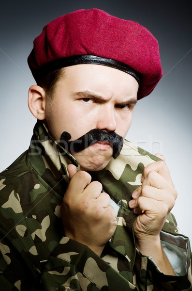 Funny soldado militar hombre fondo seguridad Foto stock © Elnur