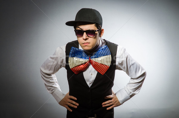 Funny man with giant bow tie Stock photo © Elnur