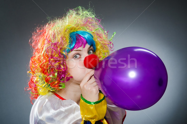 Funny Clown komisch Mann Spaß Regenbogen Stock foto © Elnur