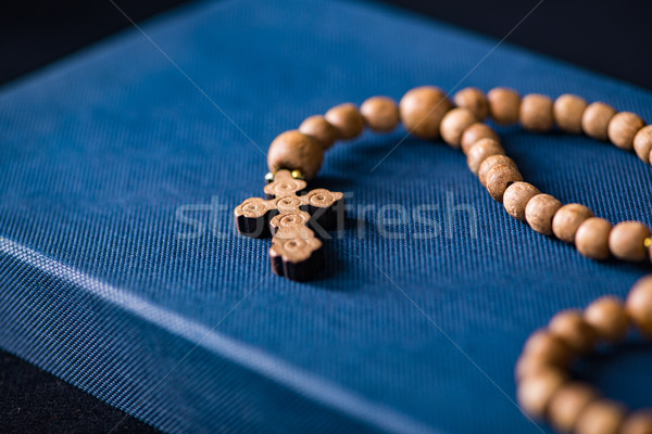 Bibel Kreuz religiösen Holz Licht jesus Stock foto © Elnur