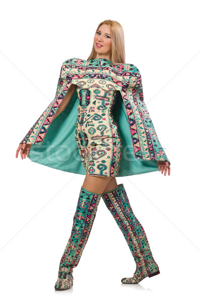 Model wearing dress with Azerbaijani carpet elements isolated on Stock photo © Elnur