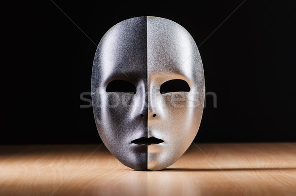 Maske karanlık yüz arka plan tiyatro yüzler Stok fotoğraf © Elnur