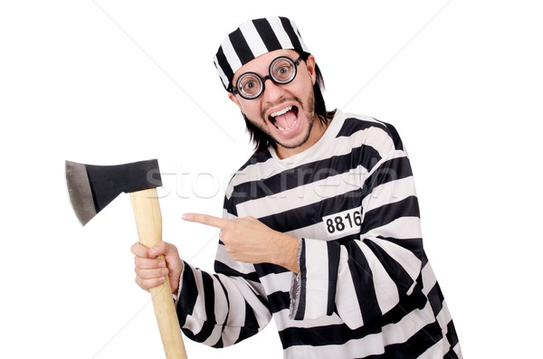 Stock photo: Prison inmate isolated on the white background