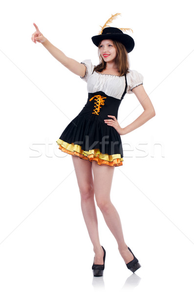 Girl in bavarian costume isolated on white Stock photo © Elnur