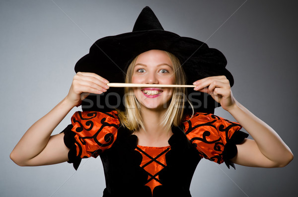 Boszorkány koszos kéz mosoly öltöny portré Stock fotó © Elnur