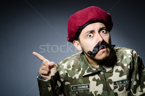 Funny soldier in military concept Stock photo © Elnur