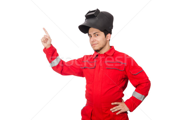 Stock photo: Funny welder isolated on white