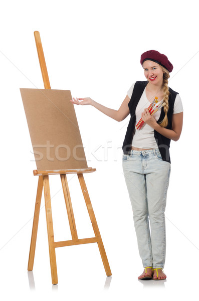 Woman artist isolated on the white Stock photo © Elnur