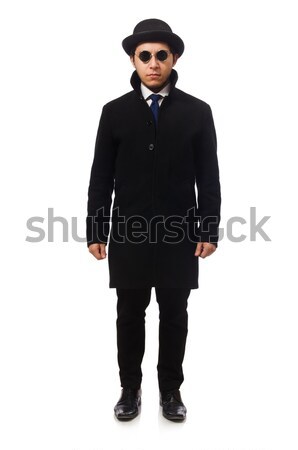 Man wearing black coat isolated on white Stock photo © Elnur