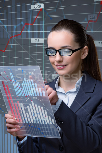 The businesswoman in online stock trading business concept Stock photo © Elnur