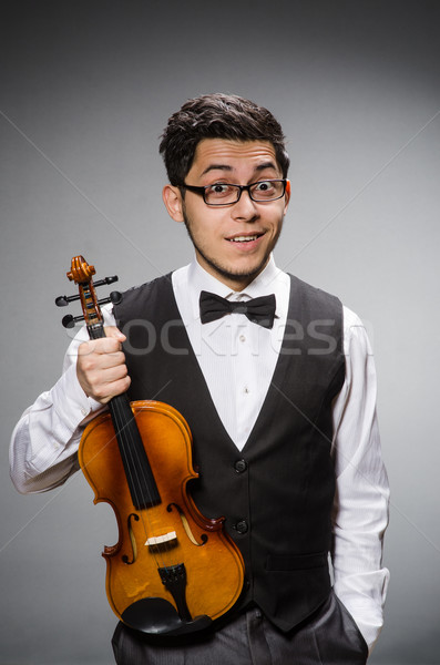 Funny violin player with fiddle Stock photo © Elnur