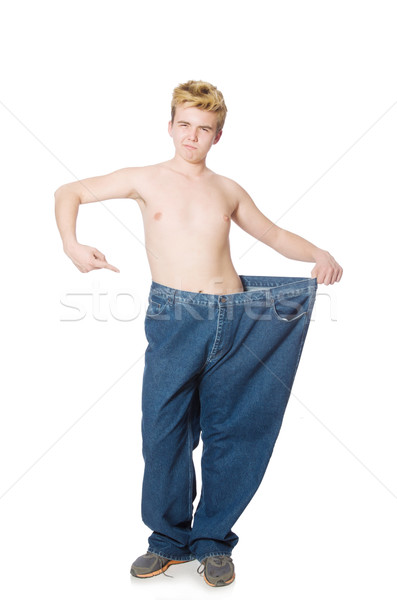 Drôle homme pantalon isolé blanche santé [[stock_photo]] © Elnur