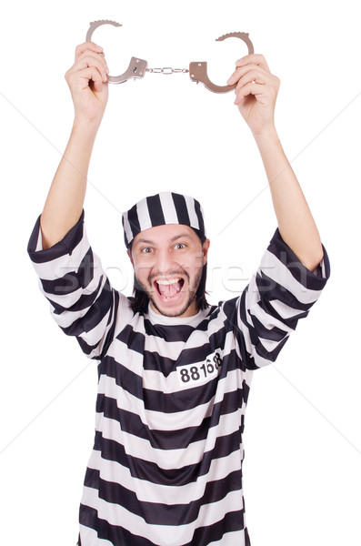 тюрьмы заключенный изолированный белый счастливым весело Сток-фото © Elnur