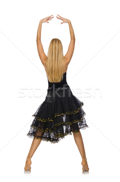 Păr fată negru rochie de seara izolat Imagine de stoc © Elnur