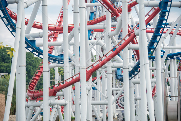 Railway of roller coaster in amusement park Stock photo © Elnur