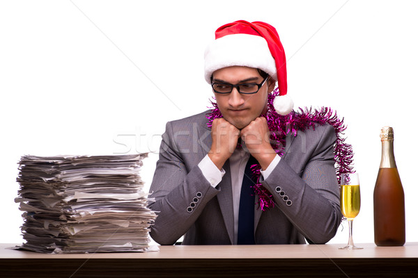 The young businessman celebrating christmas in office Stock photo © Elnur
