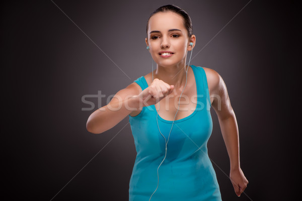 Foto stock: Mulher · jovem · esportes · esportes · mulher · música · corpo