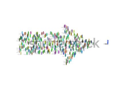 Illustration showing many people in arrow shape - 3d rendering Stock photo © Elnur