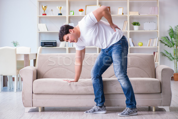 Stock photo: Man suffering from sick stomach and vomiting