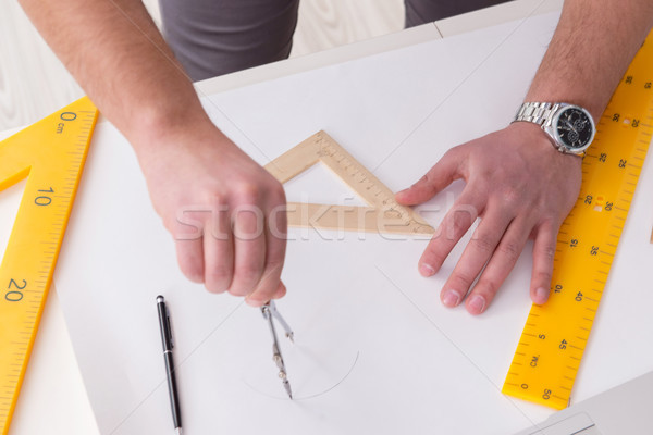 Сток-фото: мужчины · инженер · рабочих · чертежи · дома